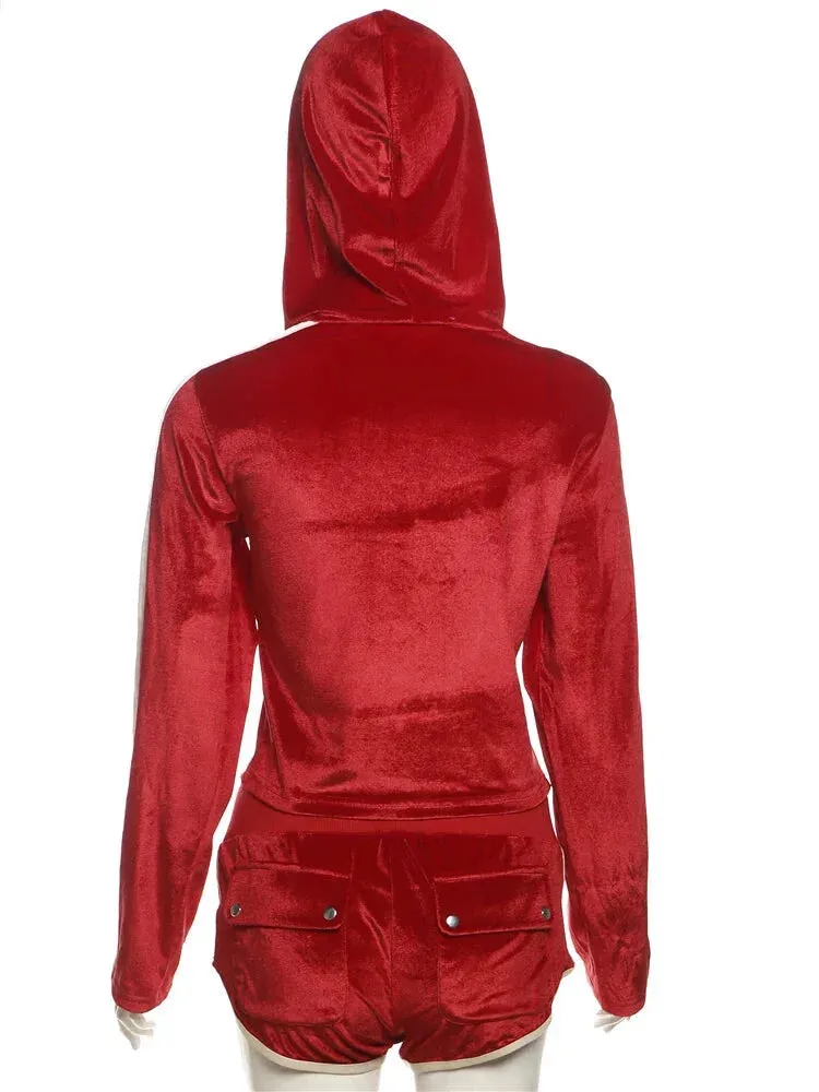 Velvet Lounge Set Tracksuit Shorts or Pants, Your Choice