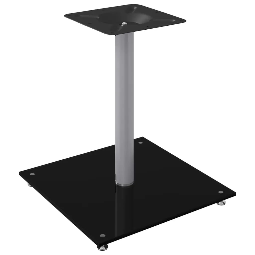 vidaXL Speaker Stands 2 pcs Black&Silver Tempered Glass 1 Pillar Design