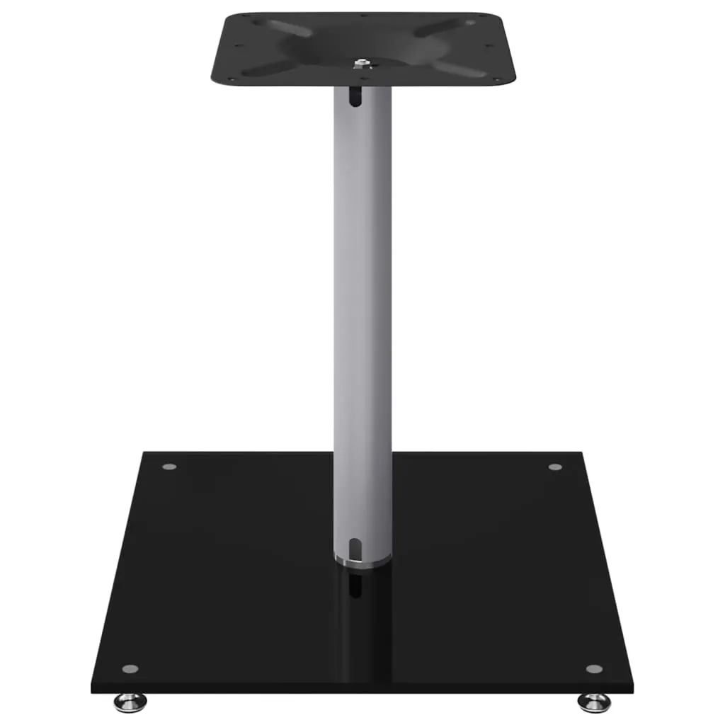 vidaXL Speaker Stands 2 pcs Black&Silver Tempered Glass 1 Pillar Design
