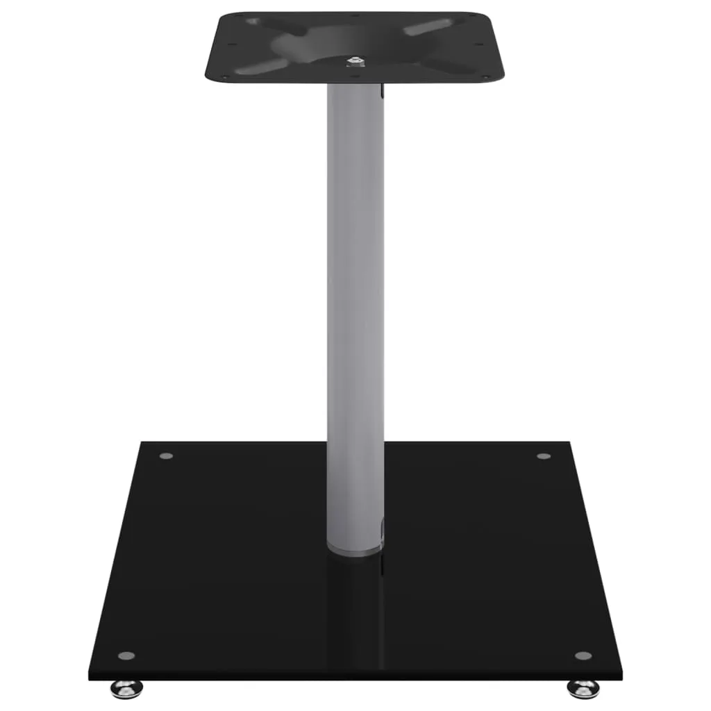vidaXL Speaker Stands 2 pcs Black&Silver Tempered Glass 1 Pillar Design