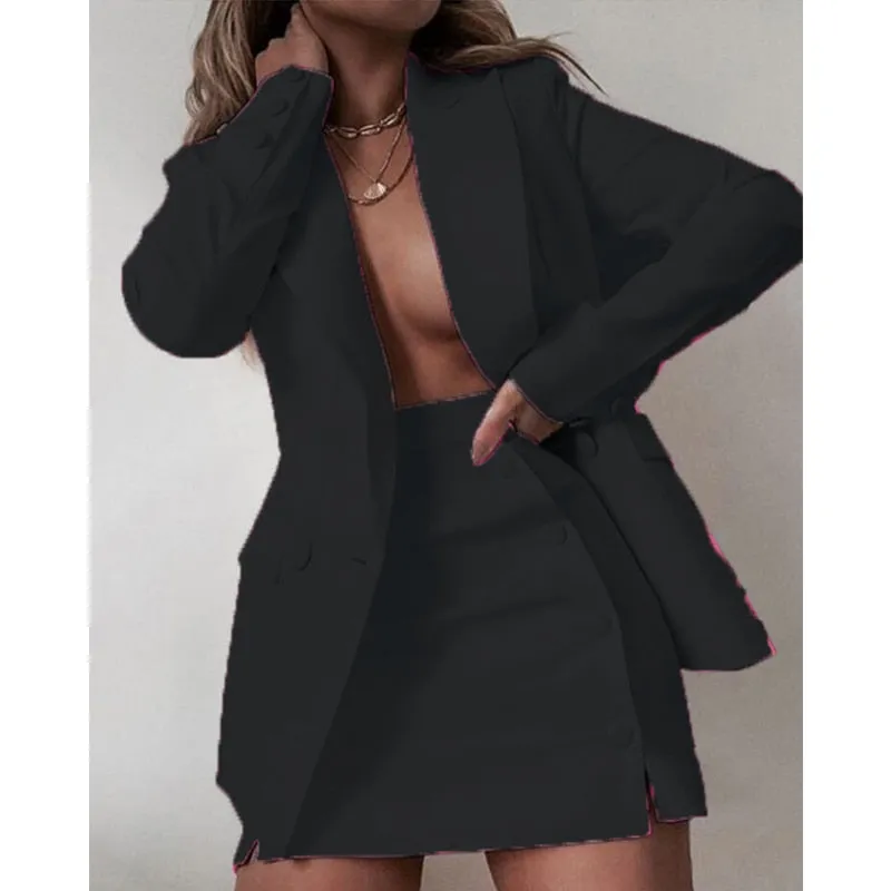Wenkouban 2023 New Fashion 2 Piece Set Women Streetwear Candy Colour Basic Blazer Sets Coat   Shorts Slim Suit Jacket