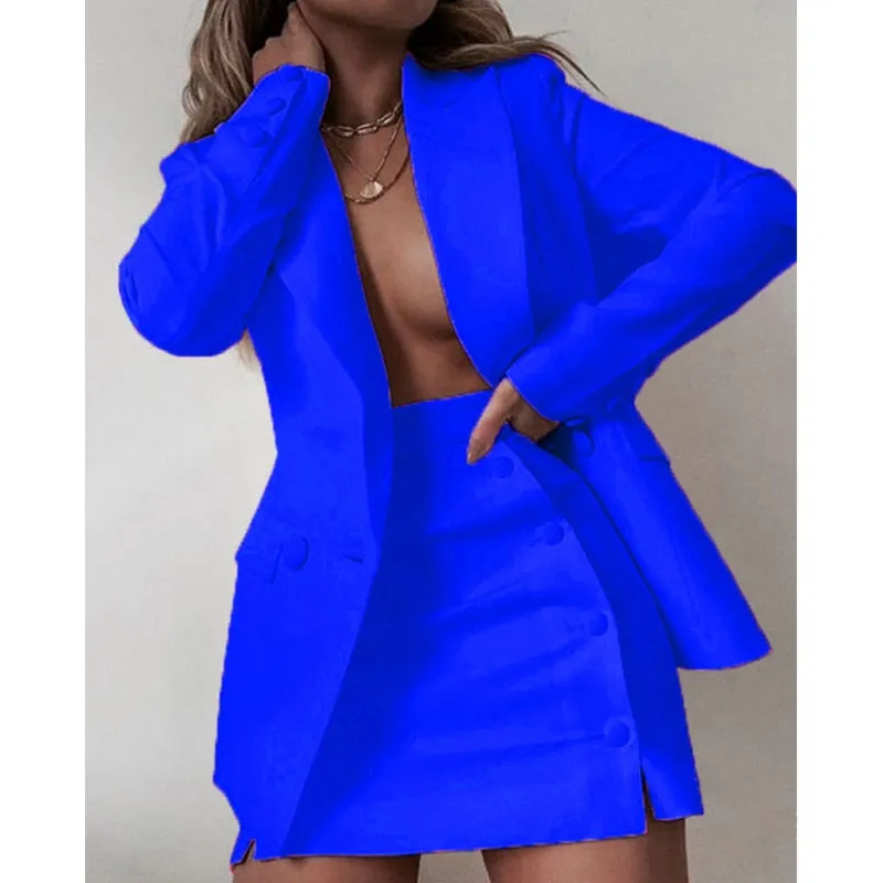 Wenkouban 2023 New Fashion 2 Piece Set Women Streetwear Candy Colour Basic Blazer Sets Coat   Shorts Slim Suit Jacket