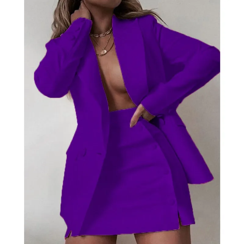 Wenkouban 2023 New Fashion 2 Piece Set Women Streetwear Candy Colour Basic Blazer Sets Coat   Shorts Slim Suit Jacket