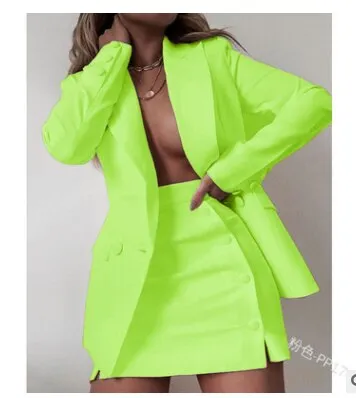 Wenkouban 2023 New Fashion 2 Piece Set Women Streetwear Candy Colour Basic Blazer Sets Coat   Shorts Slim Suit Jacket