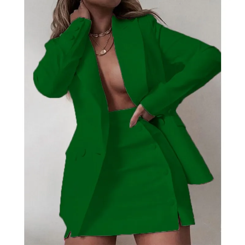 Wenkouban 2023 New Fashion 2 Piece Set Women Streetwear Candy Colour Basic Blazer Sets Coat   Shorts Slim Suit Jacket