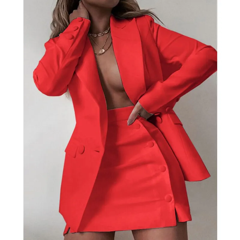 Wenkouban 2023 New Fashion 2 Piece Set Women Streetwear Candy Colour Basic Blazer Sets Coat   Shorts Slim Suit Jacket