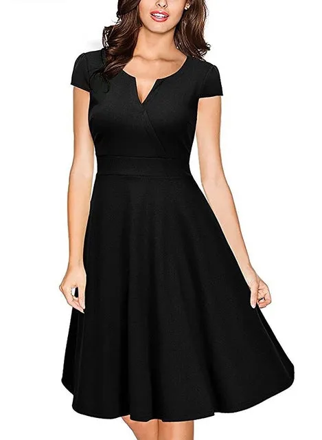 Women Formal V Neck Casual Dresses