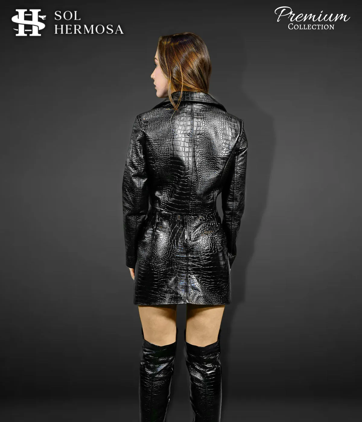 Women's Cropped Leather Blazer - Anna