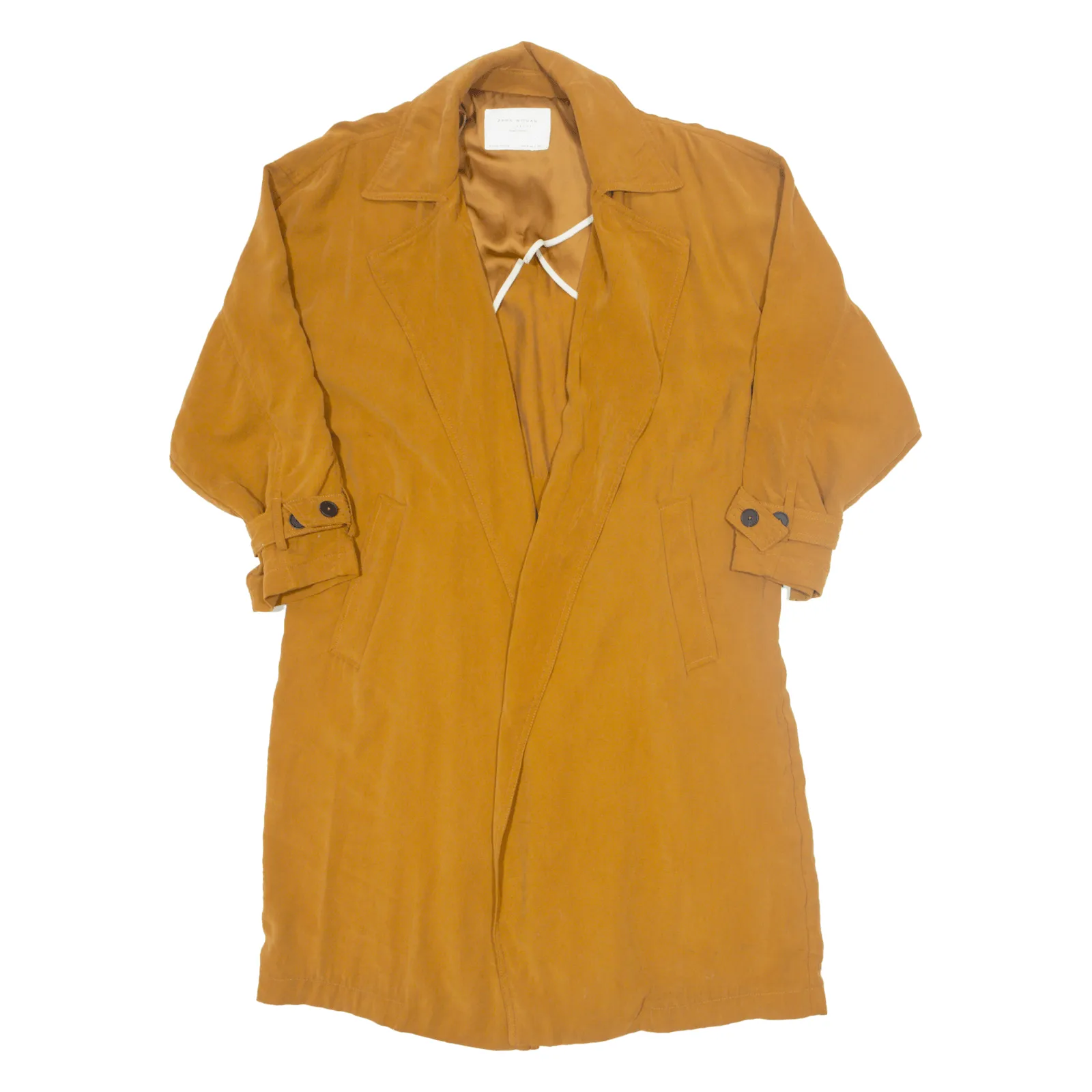 ZARA WOMAN Lightweight Womens Overcoat Coat Brown M